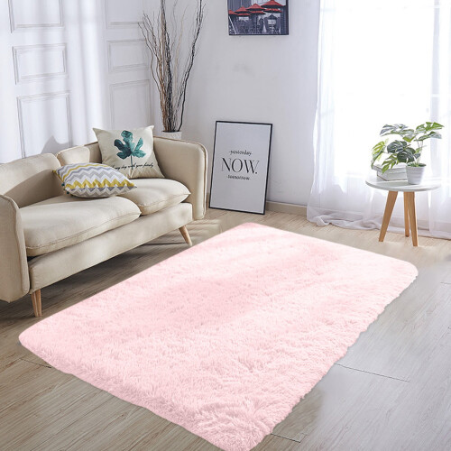 Blødt fløjlstæppe – blødt, vaskbart polyester, 2,4 m x 2,4 m
