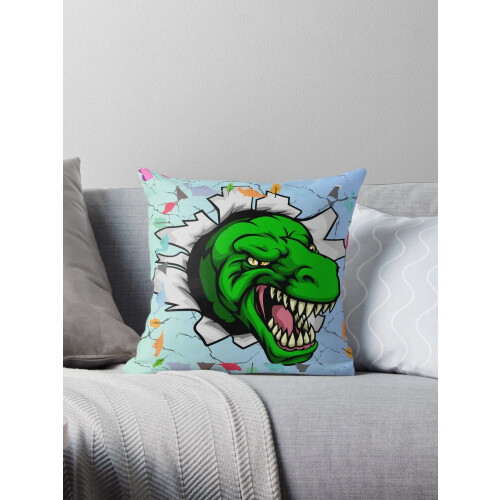 Brølende Dino-pude, dobbeltsidet tryk