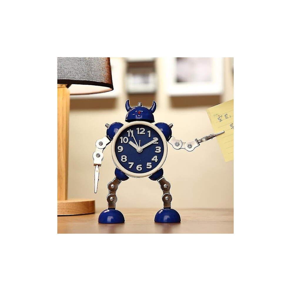 Robot Analog Alarm Clock for Kids, Silent Movement