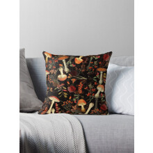 Capa de almofada decorativa com cogumelos vermelhos para o Dia de Ação de Graças, 45 x 45 cm (18 x 18 polegadas)