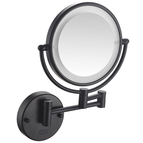 Smart Sensor LED Lighted Makeup Mirror 10X Magnification Double Sided Wall Mounted Vanity Mirror Silver USB Powered