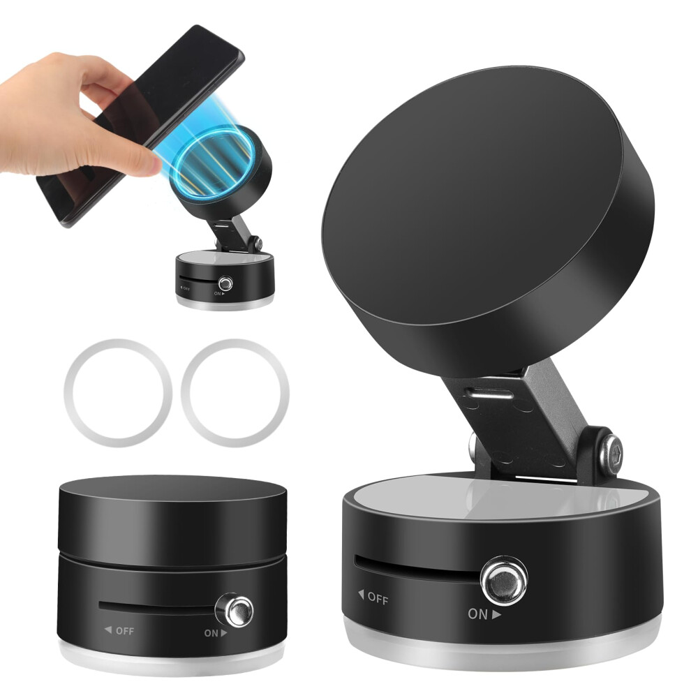 Car Phone Mount For Magsafe With Super Suction Vacuum Base, Foldable Magnetic Holder For Dashboard And Windshield 9330225670094
