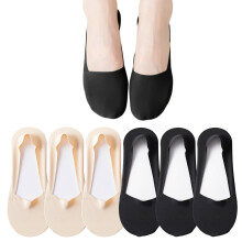 Båtsokker, Damesokker med usynlig stoff, ultralave fôrsokker, sklisikre, usynlige sokker for loafer-båtsko, 6 par
