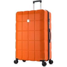 ATX Luggage Medium Suitcase on 4 Dual Spinner Wheels Super Lightweight ABS Hard Shell Hold Check in with Built-in TSA Lock (Orange, 65Liter)