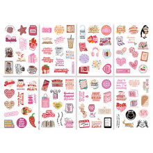 Pinke Buchaufkleber, wasserfeste Vinylaufkleber, pinke Buchaufkleber, pinke Buch-Doodle-Aufkleber, für Wasserflaschen, Bücher, Laptops, Aufkleber