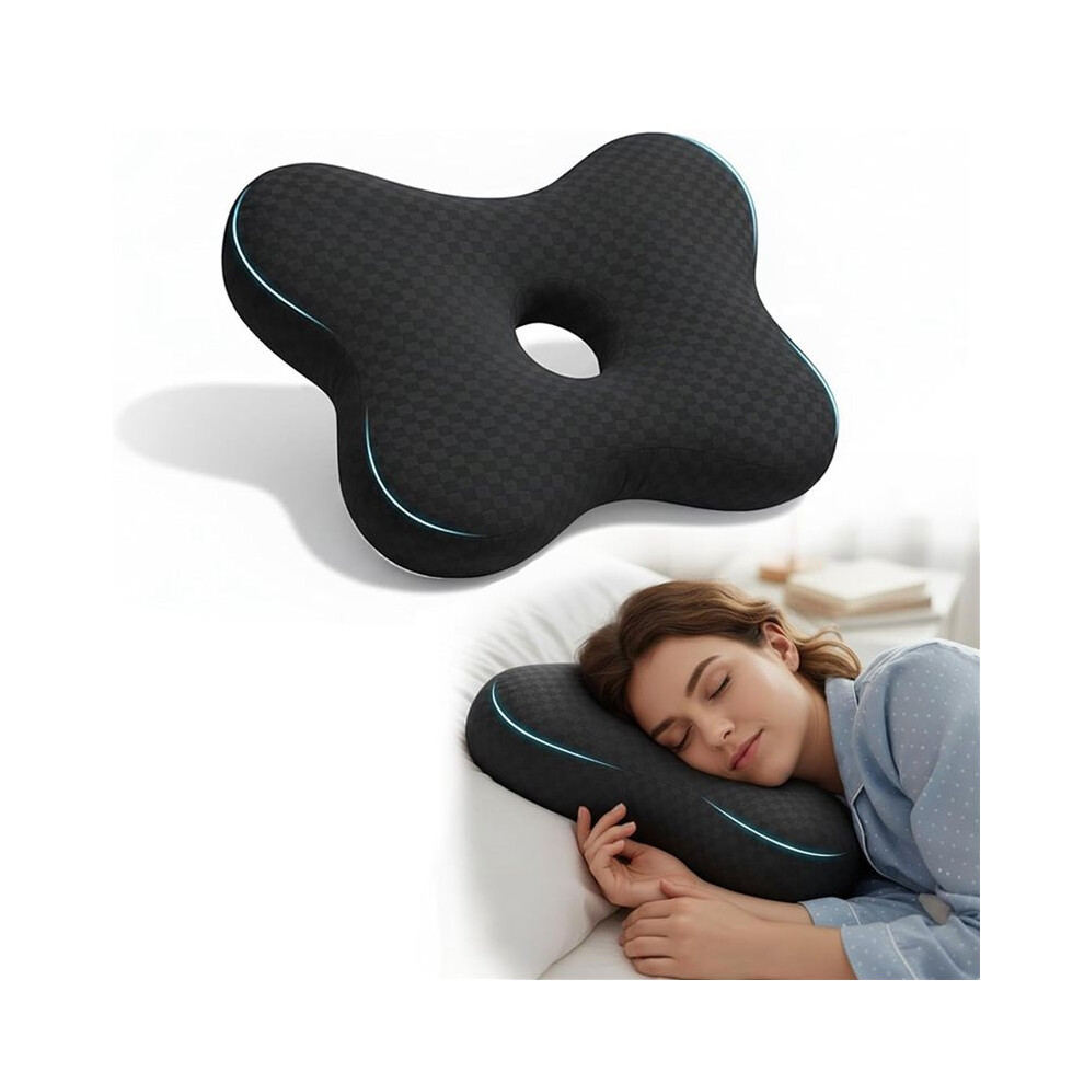 Ear Piercing Pillow with Hole - Butterfly Shape  Pillow for Ear Pain Relief, CNH, Surgery Recovery