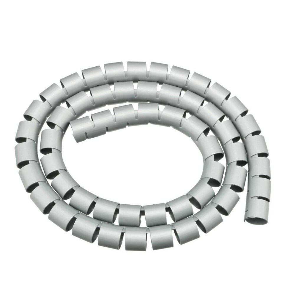 Cable Management Sleeve 20Mm Flexible Spiral Cable Organizer 1 Meter Gray Reusable Wire Protection 9330225824862