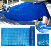 Swimming Pool Solar Cover 3.5 x 2.7 m Heat Retention Energy Saving Durable Thermal Bubble Mat for Hot Tub