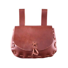 Leather Waist Bag Vintage Brown Belt Pouch Handmade Medieval Design Adjustable Strap Renaissance Costume Accessory