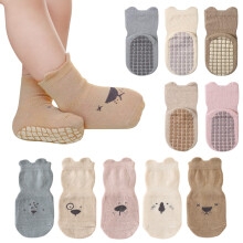 Calzini per neonati, calzini antiscivolo per neonati, calzini antiscivolo per bambini con simpatici cartoni animati di animali, calzini invernali