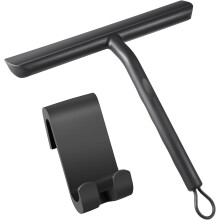 Spatola tergivetro in silicone per box doccia, strumento di pulizia brillante e senza aloni per piastrelle del bagno e finestre di casa, nero, 21 cm