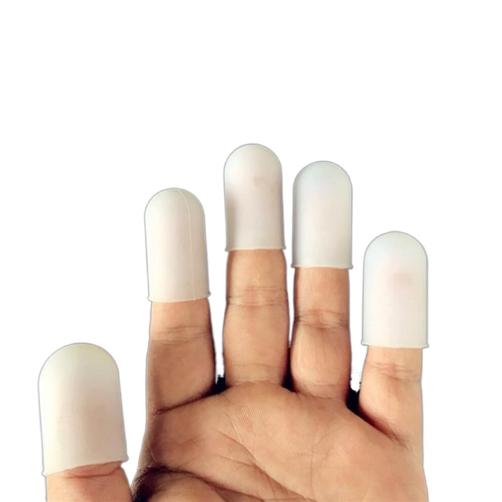 White Silicone Finger Protector Sleeves 5 Pack Finger Covers For Cutting AntiâScald Diy Craft Use