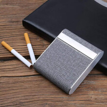 Stainless Steel Cigarette Case with Magnetic Safety Closure, Durable Metal Shell, 20Cigarette Capacity, Gray