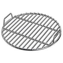 Extra Thick Stainless Steel Round Grill Grate with Handle for Charcoal Smoker and Campfire Cooking