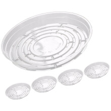 Clear Plant Trays with Drainage Holes, Durable Crack‑Resistant Build for Indoor Flower Pots