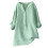 Blusa túnica feminina de algodão e linho com decote em V e mangas compridas. 2