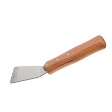 Griddle Scraper with Ergonomic Wooden Handle, Multipurpose Teppanyaki Spatula for Barbecue and Cooking