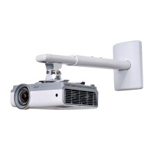 Adjustable Projector Mount 15.7–23.6in Telescopic Ceiling or Wall Bracket with Tilt and Swivel Precision 33lbs Capacity White
