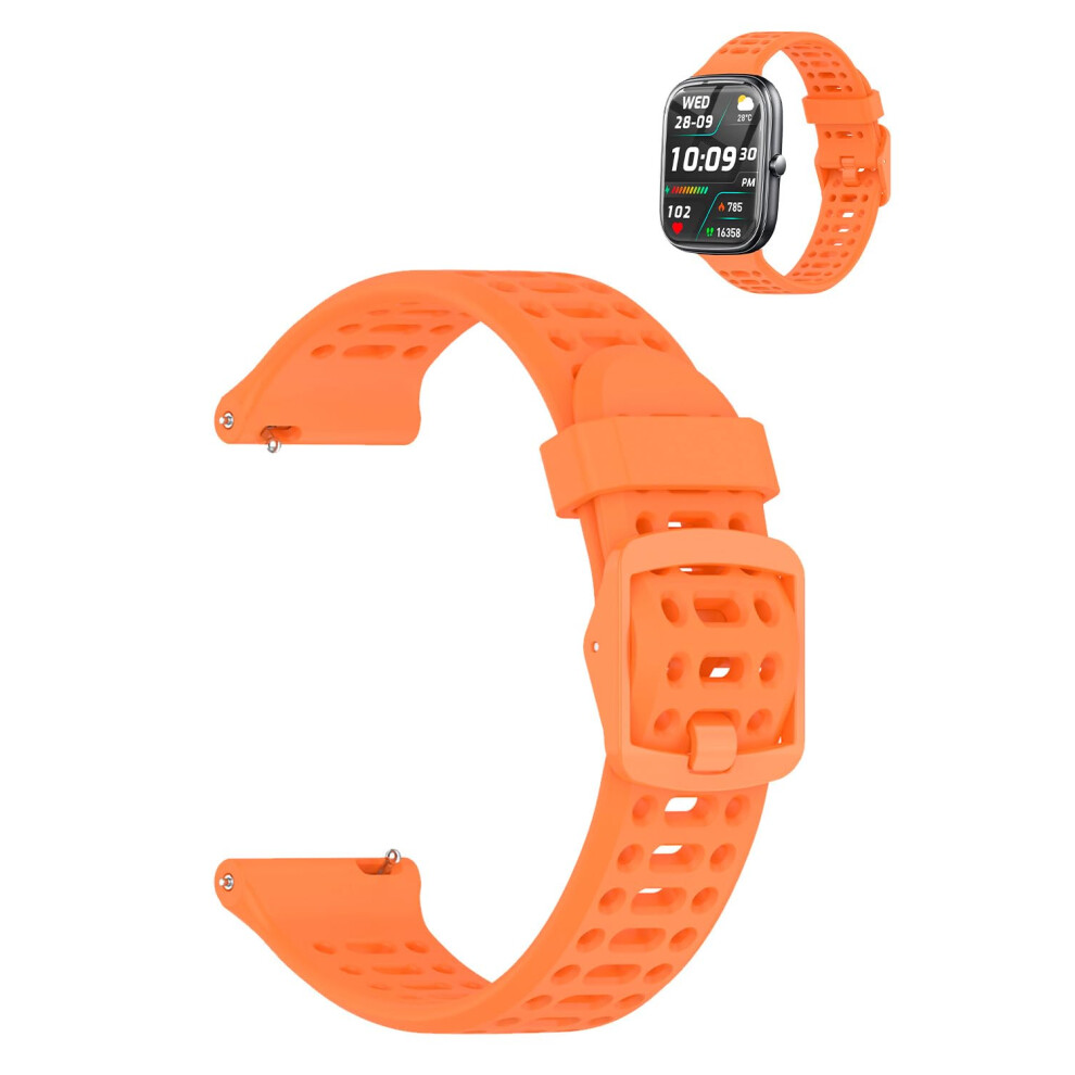 Smartwatch Bands For Trausi Tg08 1.83 Inch, Soft Breathable Silicone Strap, QuickâRelease Adjustable Sport Replacement Orange 9330225710981