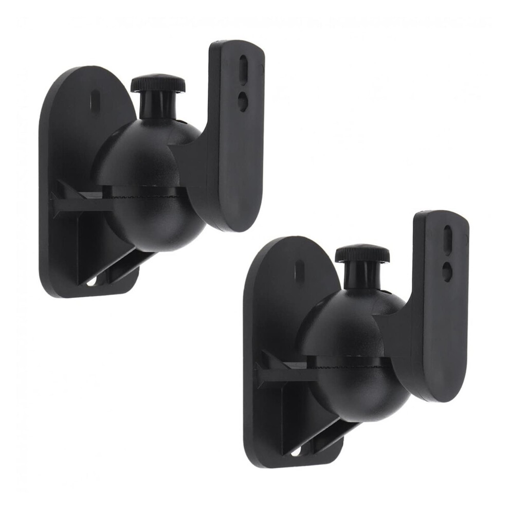 2Pcs Abs Speaker Wall Mount Brackets 5Kg Secure Support Easy Installation For Home Theater Black 9330225710998