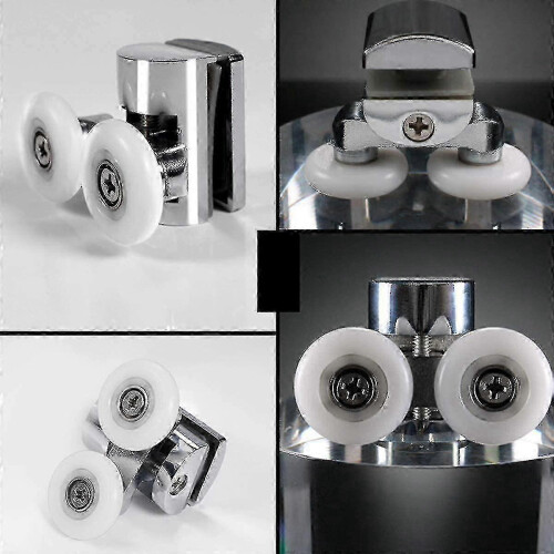 Ruote per porta doccia da 23 mm, resistenti   4 rulli doppi in lega 2