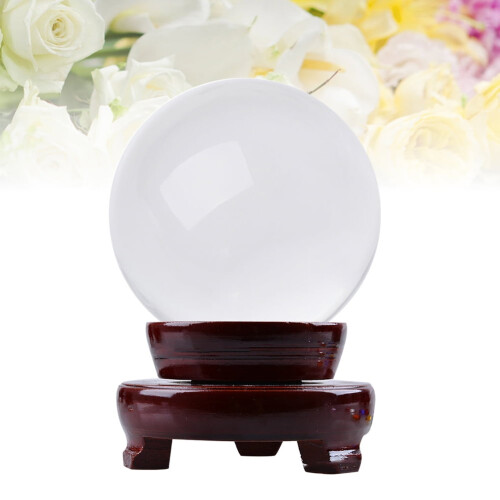 80 mm klar glaskrystalkugle til meditation 2