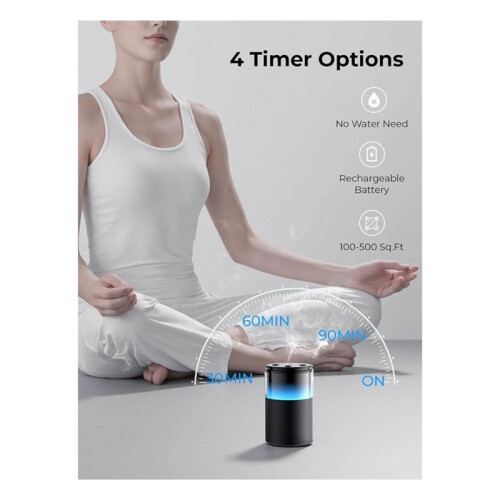 Waterless Diffuser for Essential Oil:  Battery Scent Diffuser for Room&Home&Car with 9 Colors LED Light 1
