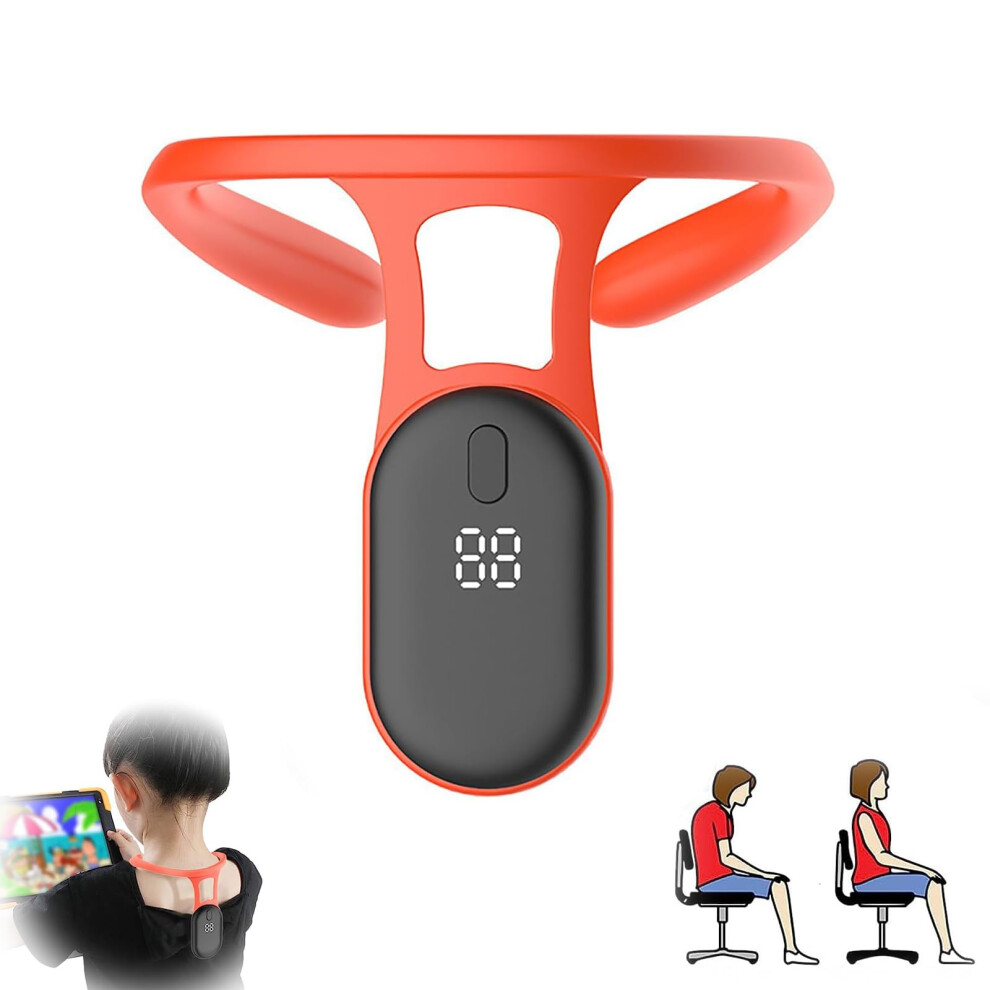 Smart Posture Corrector Device with Intelligent Sensor Reminder for Neck and Back Support, Orange
