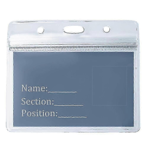 50 pezzi Porta badge in plastica trasparente, orizzontale e impermeabile, per badge e targhette identificative 1