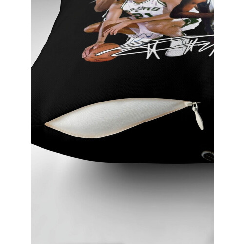 Capa de almofada estilo vintage com a lenda do basquete Tim Duncan 1