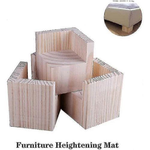 4 teiliges Set hölzerner Bettfüße für schwere Möbel 2
