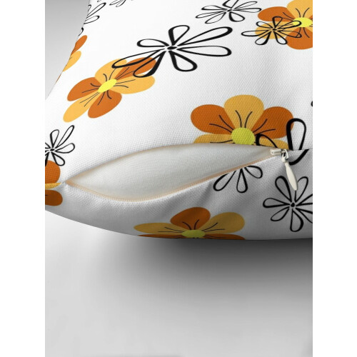 Capa de almofada dupla face com estampa de flores caindo 1
