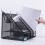 Plastic File Organizer Vertical Document Holder Durable Black Folder Storage Rack for Office Desk 4
