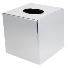 Polished Chrome Tissue Box Cover Holder with Secure Fit and Easy Clean Surface for Home Office Car