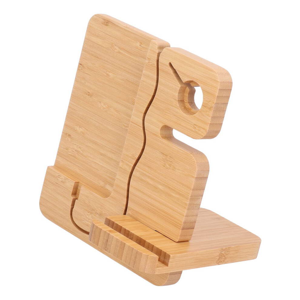 Wood Phone Docking Station And Nightstand Organizer For Men, Multidevice Charging Dock With Natural Wood Finish 9310869719489