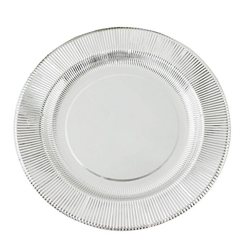 Talerze papierowe BalsaCircle Silver Metallic 10,5" Dinner i 7" 2