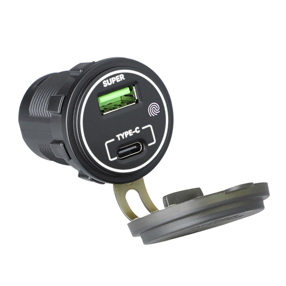 66W Pd Fast Car Charger Dual Port Type C 30W Usb 36W With Led And Touch Switch For Car Light 9310869719519