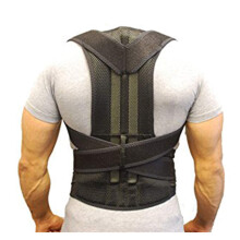 Adjustable Posture Corrector and Orthopedic Back Support Brace for Men and Women Black Large Ergonomic Comfort Fit