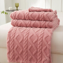 Pink Throw Blanket 100x150cm Soft Fleece Blanket for Sofa and Bed Cozy Warm Touch Lightweight Travel Use