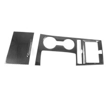 2Pcs Car Carbon Fiber Center Console Gear Shift Panel Water Cup Holder Cover Trim Stickers for K5 2020 2021 2022
