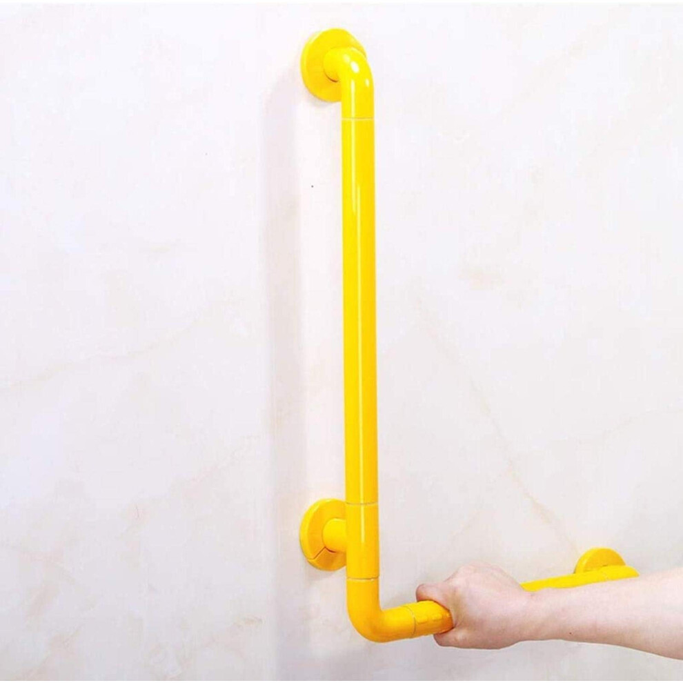 Stainless Steel Bathroom Grab Bar 50x70cm Yellow AntiSlip Safety Rail with Luminous Aid Wall Mounted