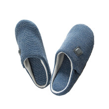 USB Rechargeable Heated Slippers with Three Heat Settings, Non Slip Sole, Washable Blue Size 45