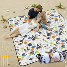 Extra Large 80x80 Waterproof Picnic Blanket with Aluminum Backing, Foldable Outdoor Mat for Beach and Park