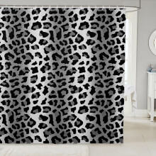 Gray Black Leopard Shower Curtain 72x72 Waterproof Polyester Fabric Modern Ombre Bathroom Decor