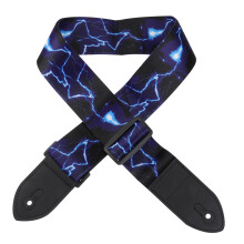 Wide Bass Guitar Strap with Leather Ends, Comfortable Non Slip Support for Electric and Acoustic, Glacier Pattern