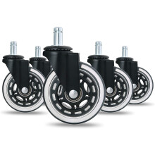 Office Chair Wheels Set of 5, Heavy Duty No Scratch Casters for Hardwood Floors, Quiet Smooth Rolling
