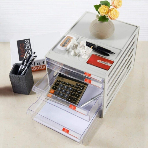 6 Drawer Office File Cabinet Plastic Storage Organizer, Large Capacity Durable Design 1