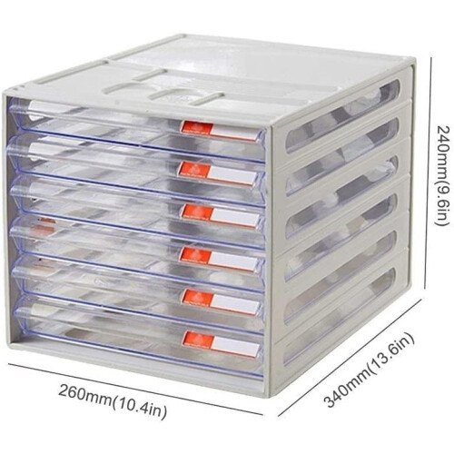 6 Drawer Office File Cabinet Plastic Storage Organizer, Large Capacity Durable Design 2