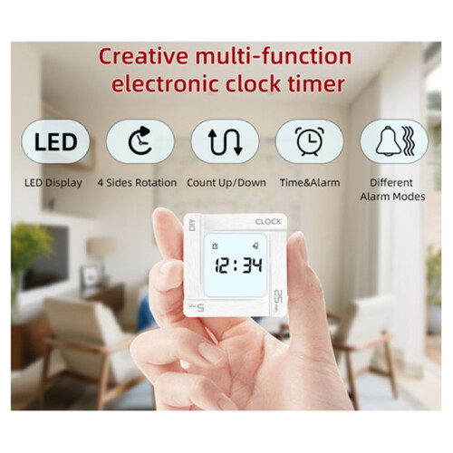 DIY  Management Pomodoro Timer Square Alarm Clock Flip Countdown Alarm Clock Reminder for Students 1