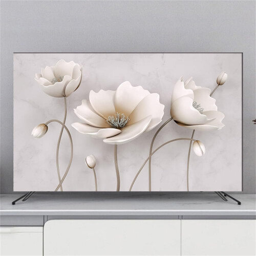 TV Dust Cover 3280 Inch Stretchable Elastic Fit Floral Pattern Screen Protector Dustproof Decorative